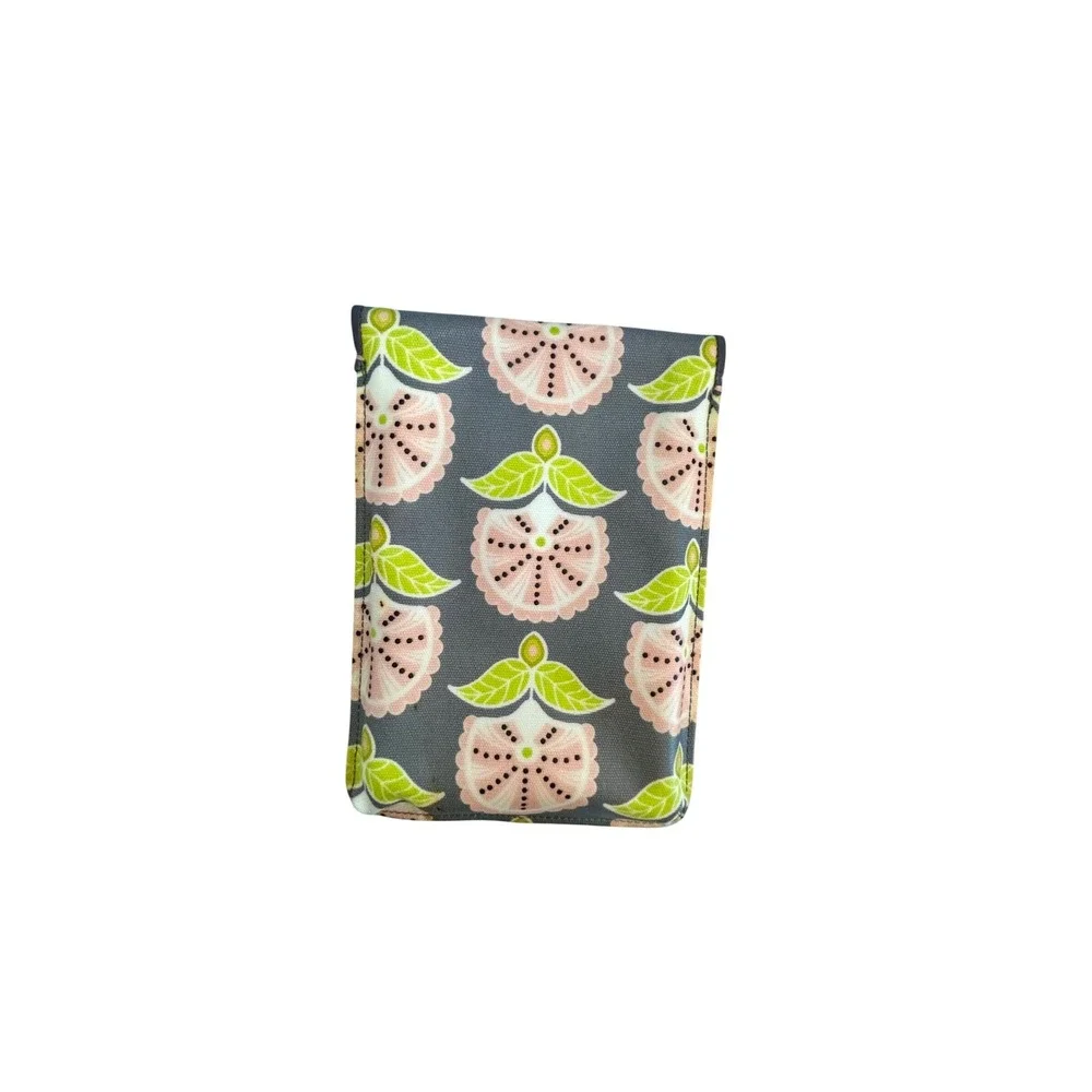 Petunia Pickle Bottom Glazed Diaper Clutch Gray Pink Floral Travel Changing Bag